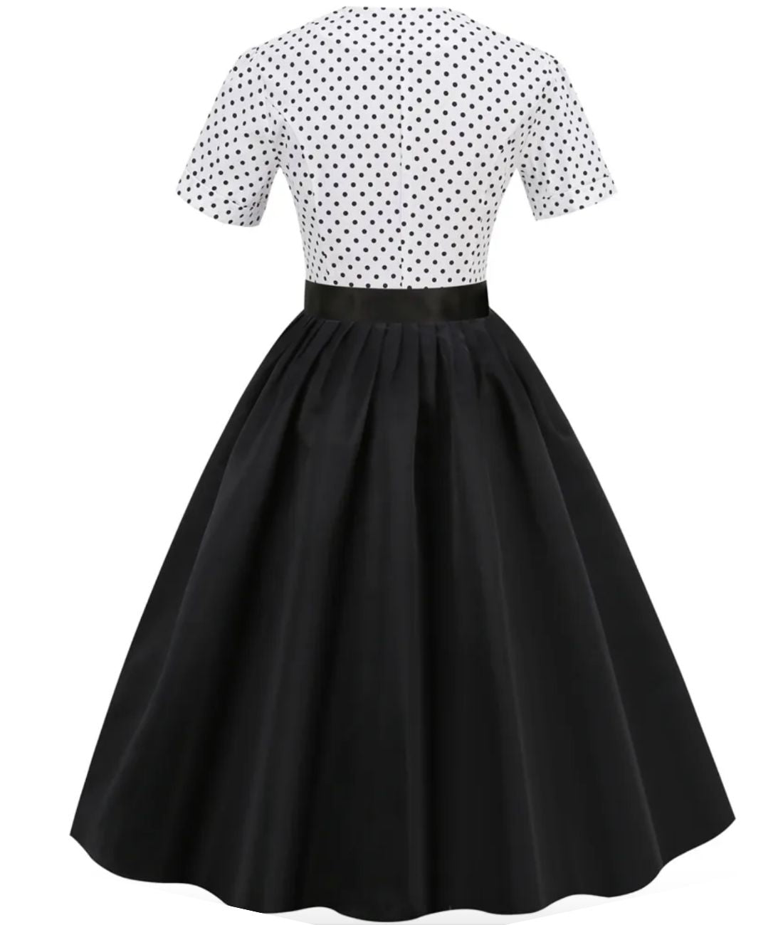 Robe D'été Noire À Pois Style Vintage PinUp Années 50 - Madame Vintage