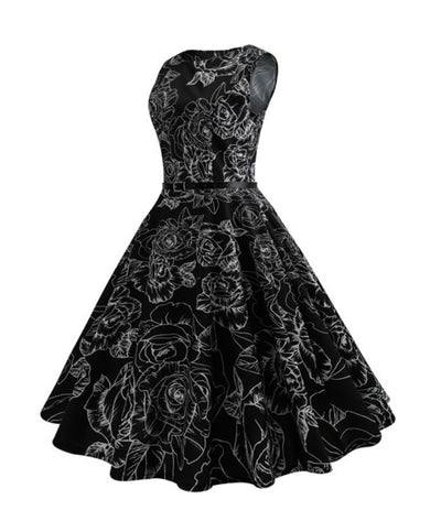 Robe Droite Année 60 Noir - Madame Vintage