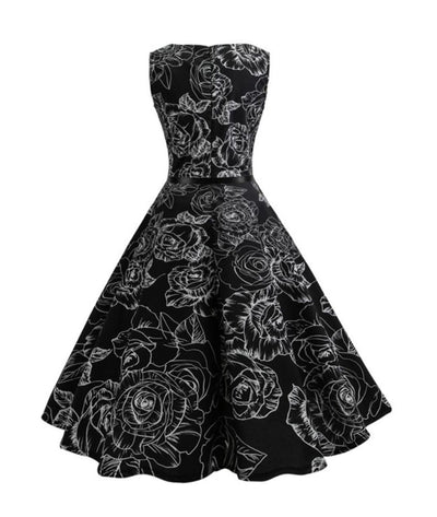 Robe Droite Année 60 Noir - Madame Vintage