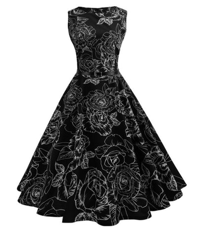 Robe Droite Année 60 Noir - Madame Vintage