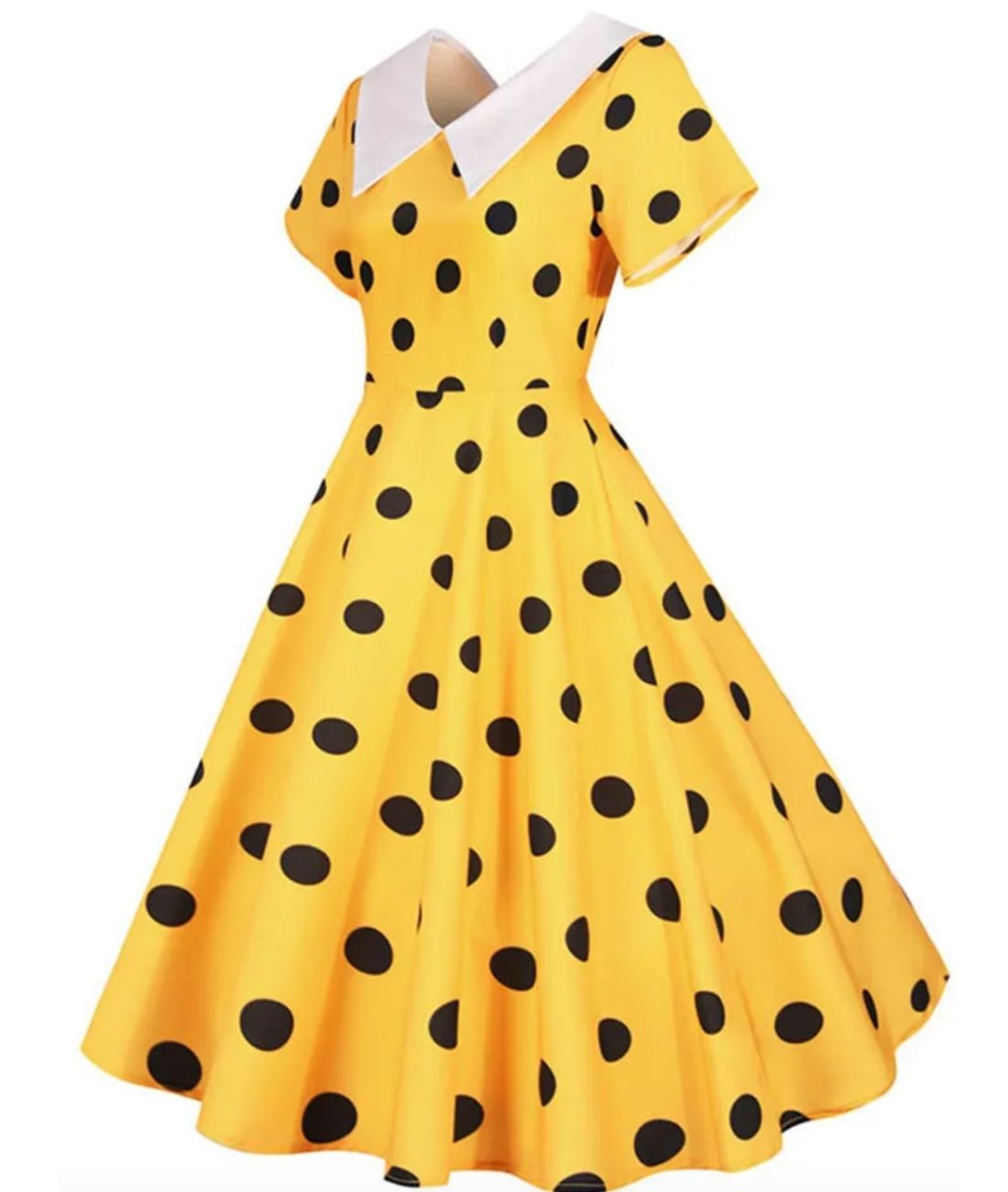 Robe Jaune Pin Up - Madame Vintage