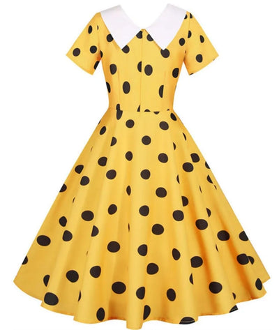 Robe Jaune Pin Up - Madame Vintage