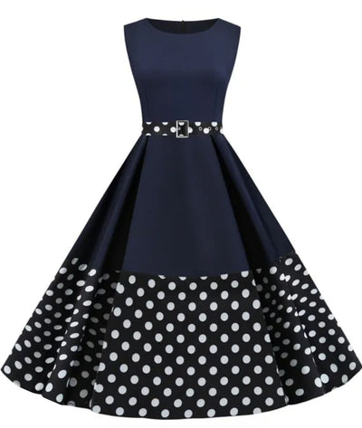 Robe Longue À Pois Année 60 - Madame Vintage