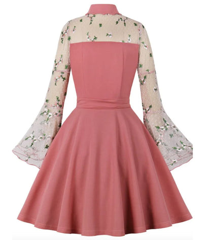 Robe Manches Longues Année 50 - Madame-Vintage