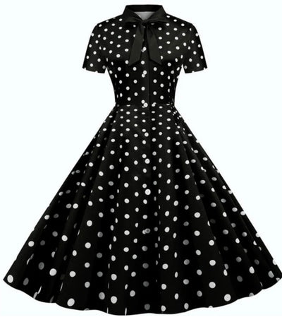 Robe Noir Et Blanc Pin Up - Madame Vintage