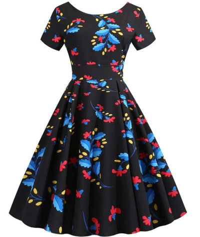 Robe Noire Année 50 - Madame Vintage