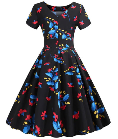 Robe Noire Année 50 - Madame Vintage