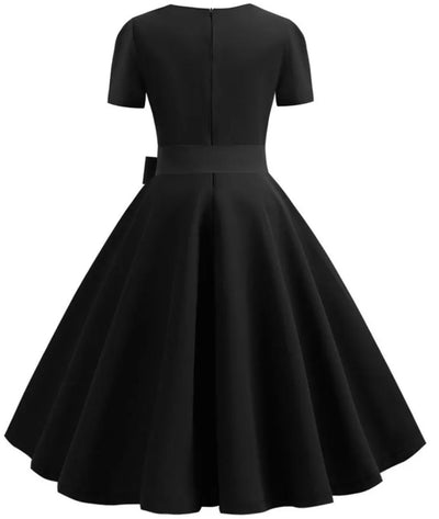 Robe Noire Années 50 - Madame Vintage