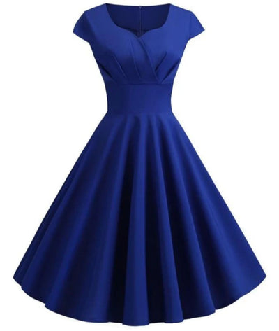 Robe Pin Up Bleu Marine - Madame Vintage