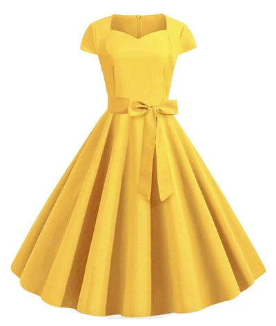 Robe Pin Up Jaune - Madame Vintage