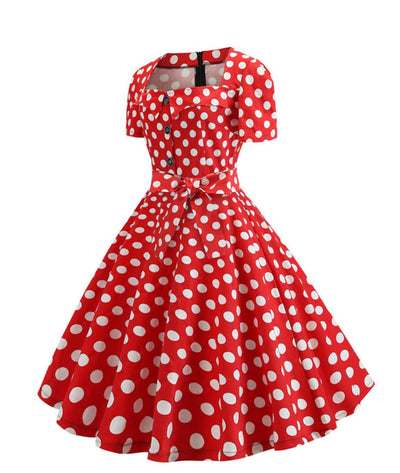 Robe Pin Up rouge Année 60 - Madame Vintage