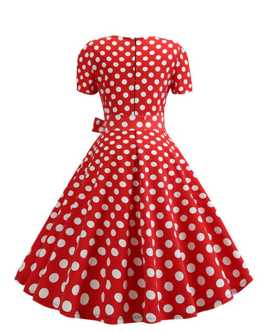 Robe Pin Up rouge Année 60 - Madame Vintage