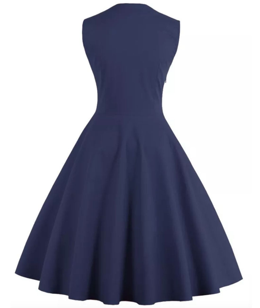 Robe Rockabilly Bleu Et Noir - Madame Vintage