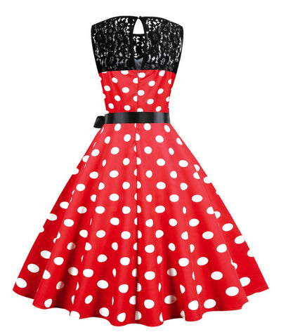 Robe Rockabilly Rouge Et Noir - Madame Vintage