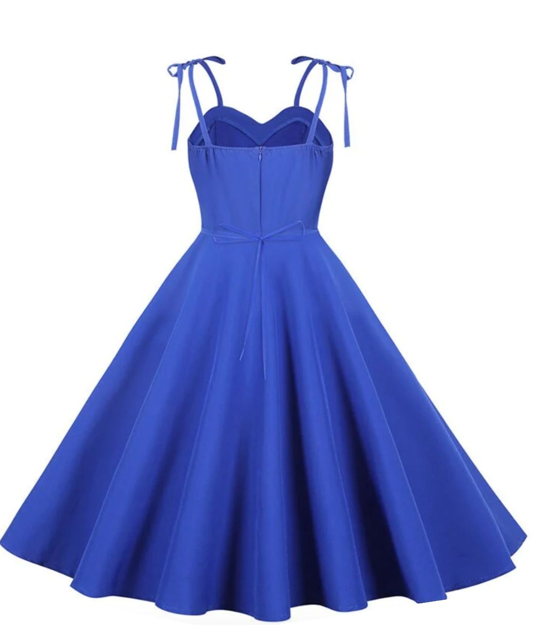 Robe Satin Bleu Année 60 - Madame Vintage