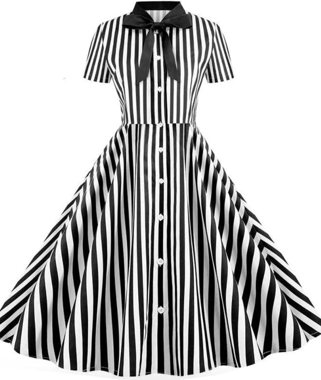 Robe Style Année 50 Bouton - Madame-Vintage