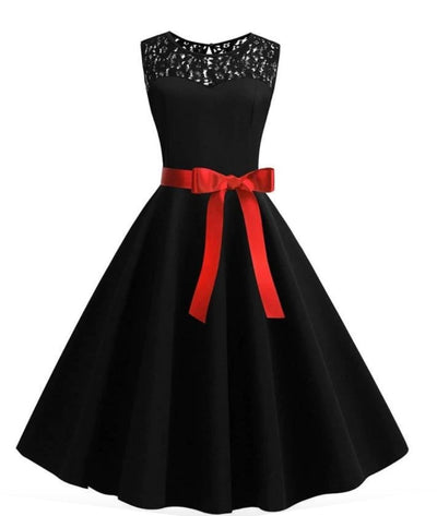 Robe Unie Année 60 Pin Up - Madame Vintage