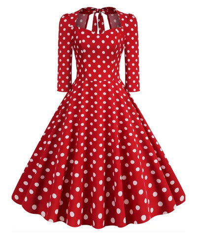 Robe Vintage Année 50 Grande Taille Rayures -Madame-Vintage