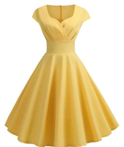 Robe Vintage Année 50 Jaune - Madame Vintage