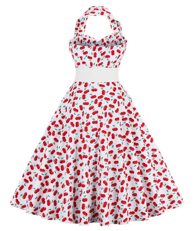 Robe Vintage Année 60 Cerise - Madame-Vintage