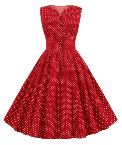 Robe Vintage Année 60 Rouge - Madame Vintage