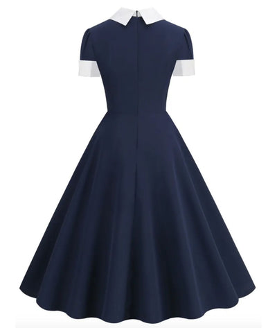 Robe Vintage Grande Taille Année 50 Bleu - Madame-Vintage