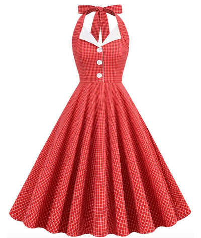 Robe Vintage Grande Taille Année 50 Rouge - Madame-Vintage