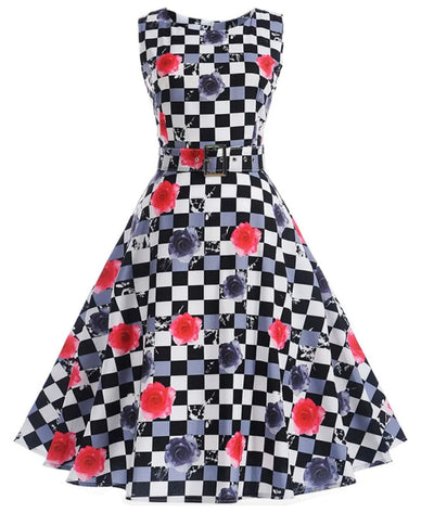 Robe Vintage Pin Up Damier - Madame Vintage