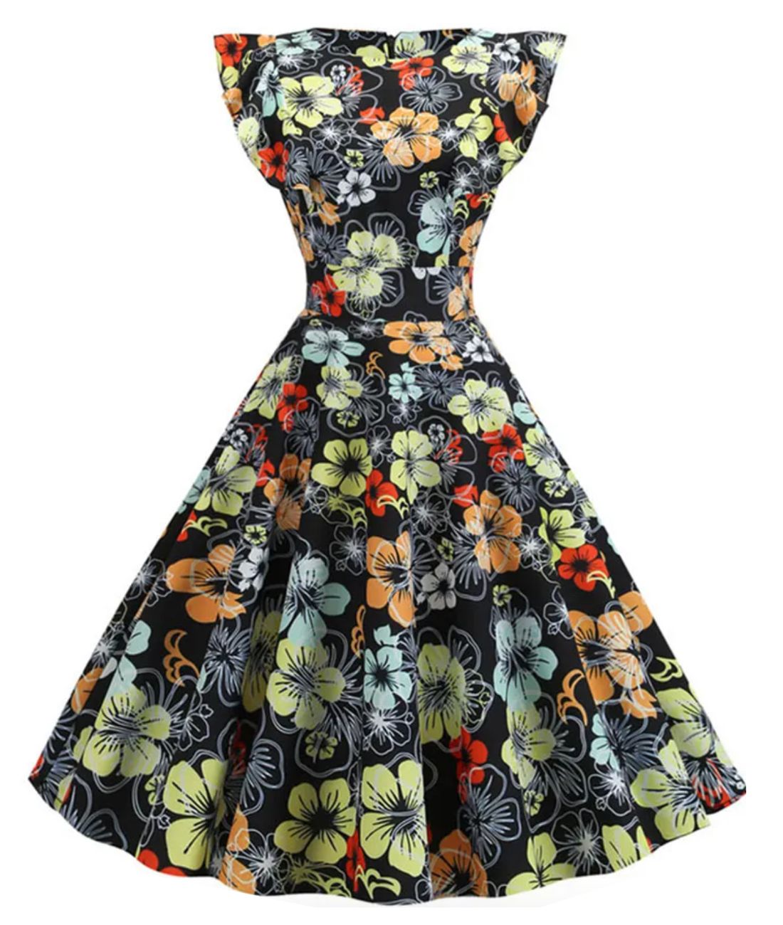Robe Vintage Pin Up Imprimé Fleurs - Madame Vintage