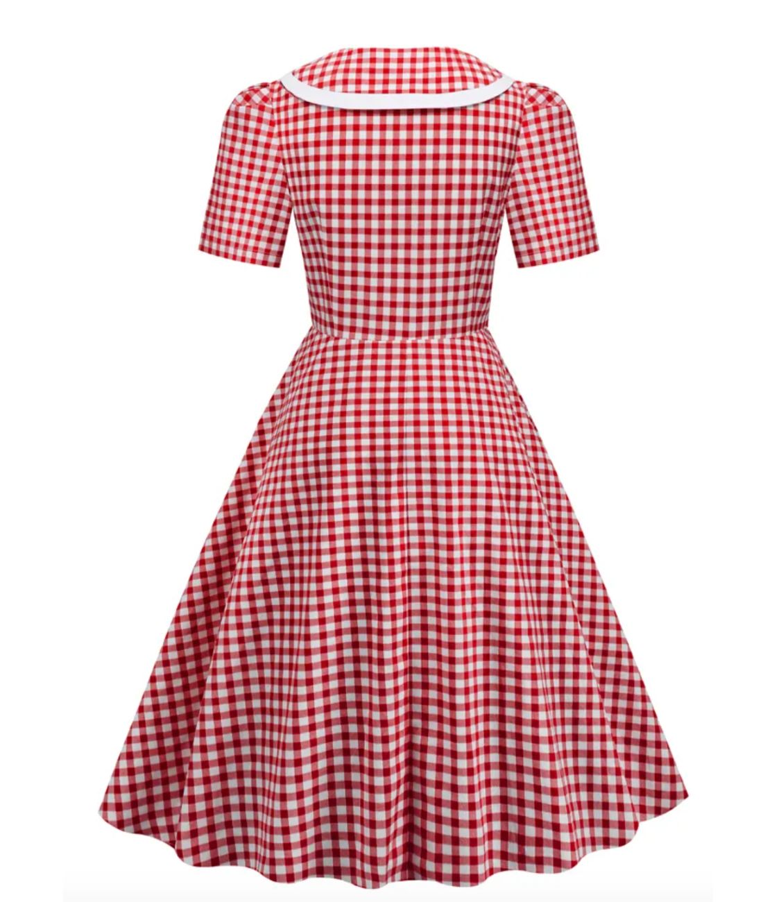 Robe Vintage Pin Up Quadrillée Rouge - Madame Vintage 