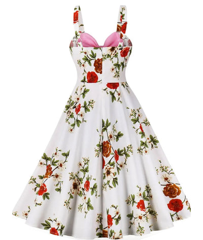 Robe Vintage Pin Up Rose Fleurs - Madame Vintage