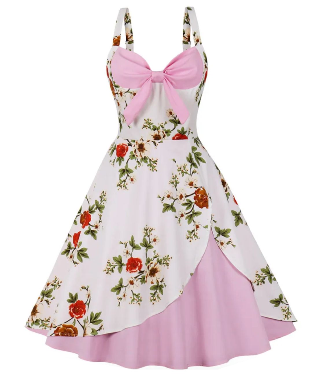 Robe Vintage Pin Up Rose Fleurs - Madame Vintage