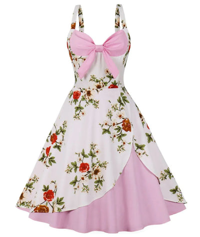 Robe Vintage Pin Up Rose Fleurs - Madame Vintage