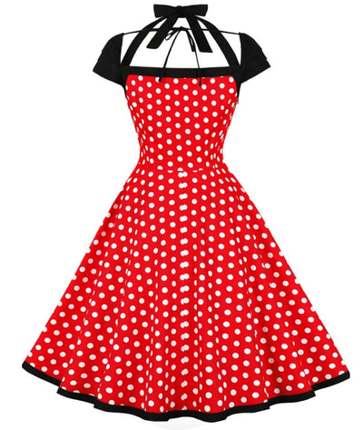 Robe Vintage Pin Up Rouge Pois - Madame Vintage