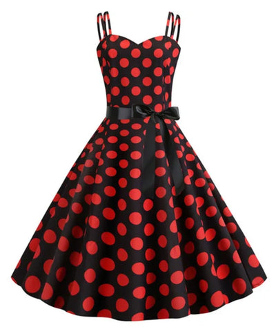 Robe Vintage Rockabilly Rouge et Noire - Madame Vintage