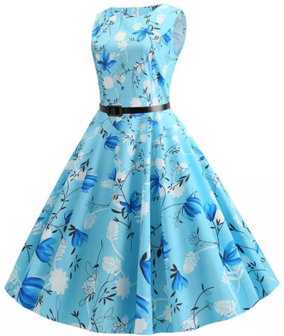 Robe Vintage Sans Manche Rockabilly - Madame Vintage